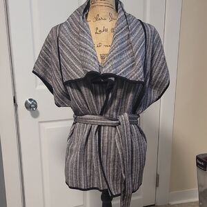 Dana Buchman Black and White Textured Cardigan